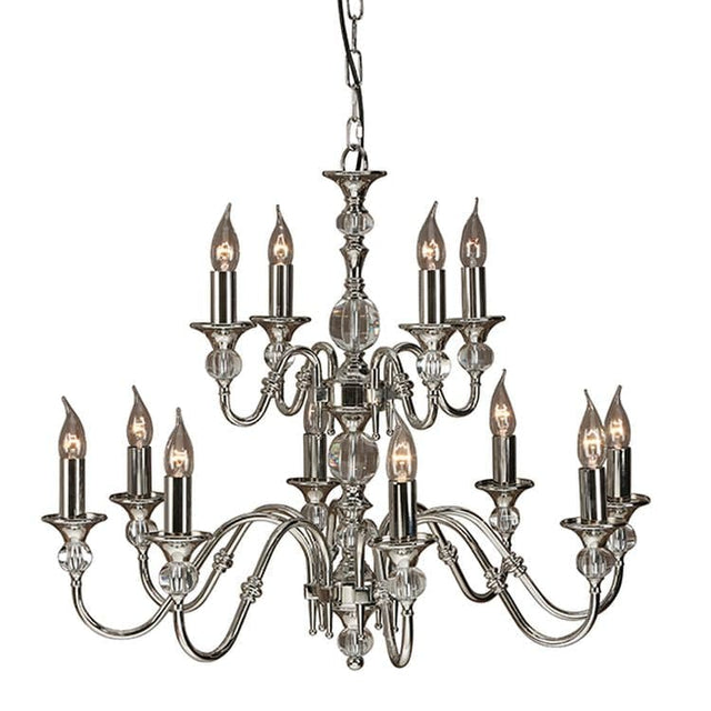 Polina Nickel 12-Light Pendant Ceiling Light - Comet Lighting