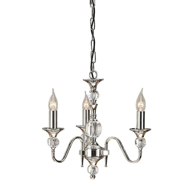 Polina Nickel 3-Light Pendant Ceiling Light - Comet Lighting