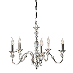 Polina Nickel 5-Light Pendant Ceiling Light - Comet Lighting