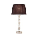 Polina Nickel Medium Table Lamp & Black Shade - Comet Lighting