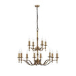 Stanford Antique Brass 12-Light Pendant Ceiling Light - Comet Lighting