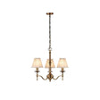 Stanford Antique Brass 3-Light Pendant & Beige Shades - Comet Lighting