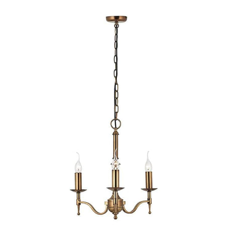 Stanford Antique Brass 3-Light Pendant Ceiling Light - Comet Lighting