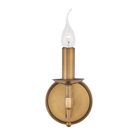 Stanford Antique Brass Single Wall Light - Comet Lighting