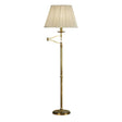 Stanford Antique Brass Swing Arm Floor Lamp & Beige Shade - Comet Lighting