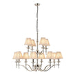 Stanford Nickel 12-Light Pendant & Beige Shades - Comet Lighting