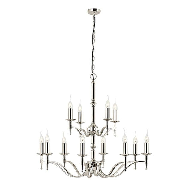 Stanford Nickel 12-Light Pendant Ceiling Light - Comet Lighting