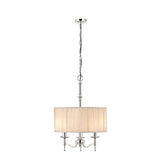 Stanford Nickel 3-Light Pendant & Beige Shade - Comet Lighting