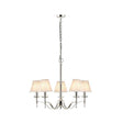 Stanford Nickel 5-Light Pendant & Beige Shades - Comet Lighting