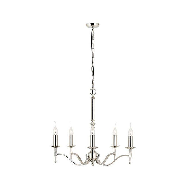 Stanford Nickel 5-Light Pendant Ceiling Light - Comet Lighting