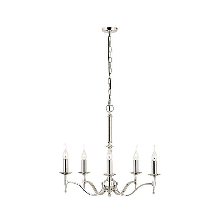 Stanford Nickel 5-Light Pendant Ceiling Light - Comet Lighting