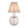 Stanford Nickel Single Wall Light & Beige Shade - Comet Lighting