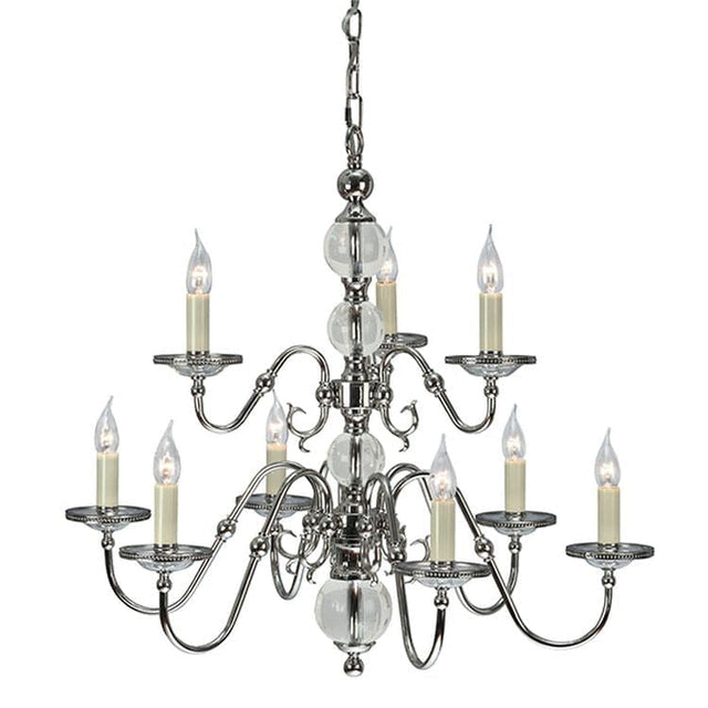 Tilburg Nickel 9-Light Pendant Ceiling Light - Comet Lighting