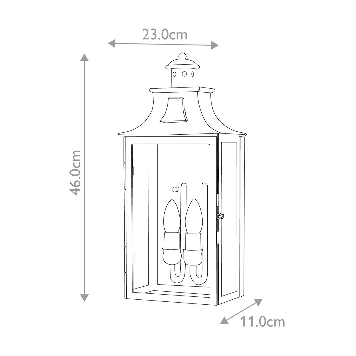 Kendal Outdoor Wall Lantern Bronze