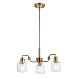 Aivian 3 Light Chandelier Weathered Brass - Comet Lighting