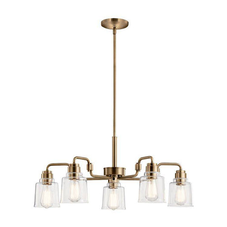 Aivian 5 Light Chandelier Weathered Brass - Comet Lighting