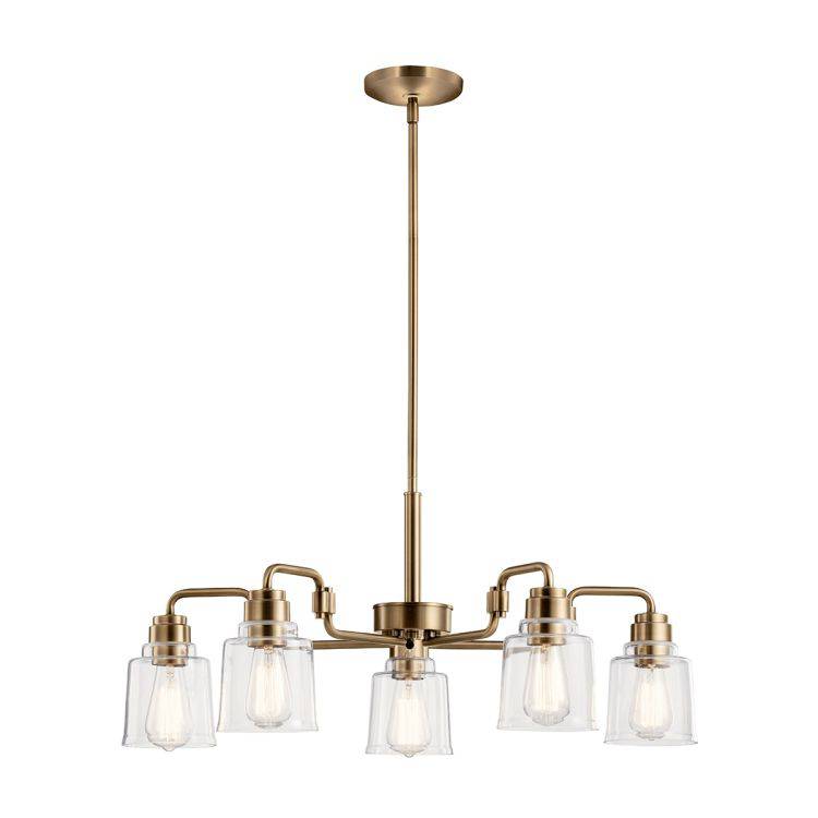 Aivian 5 Light Chandelier Weathered Brass - Comet Lighting