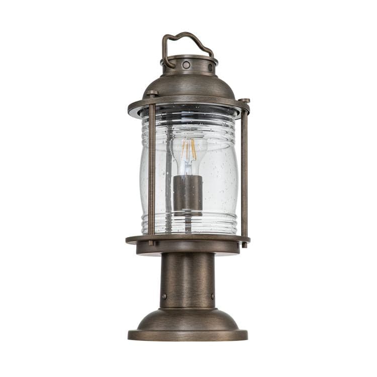 Ashland Bay 1 Light Medium Pedestal Lantern Burnished Bronze - Comet Lighting