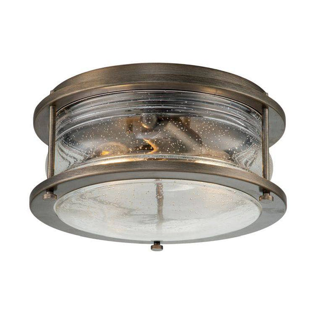 Ashland Bay 2 Light Outdoor Ceiling Flush Burnished Bronze - Comet Lighting