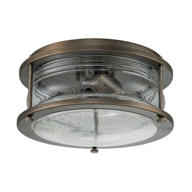 Ashland Bay 2 Light Outdoor Ceiling Flush Burnished Bronze - Comet Lighting