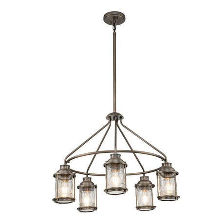 Ashland Bay 5 Light Outdoor Chandelier Burnished Bronze - Comet Lighting