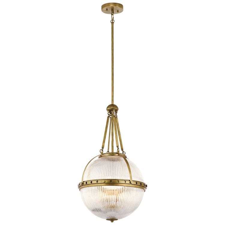 Aster 3-Light Pendant Ceiling Light - Natural Brass - Comet Lighting