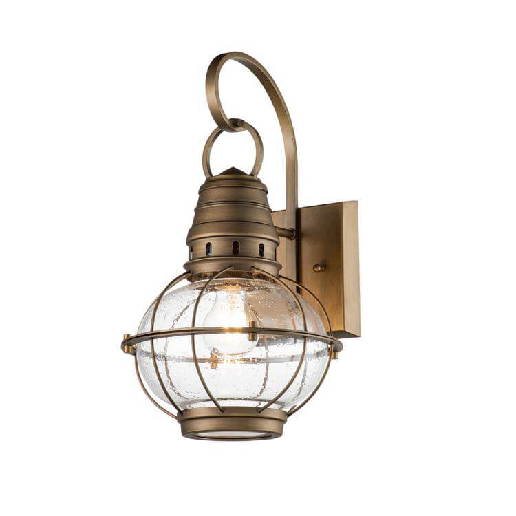 Bridgepoint 1 Light Medium Wall Lantern Natural Brass - Comet Lighting