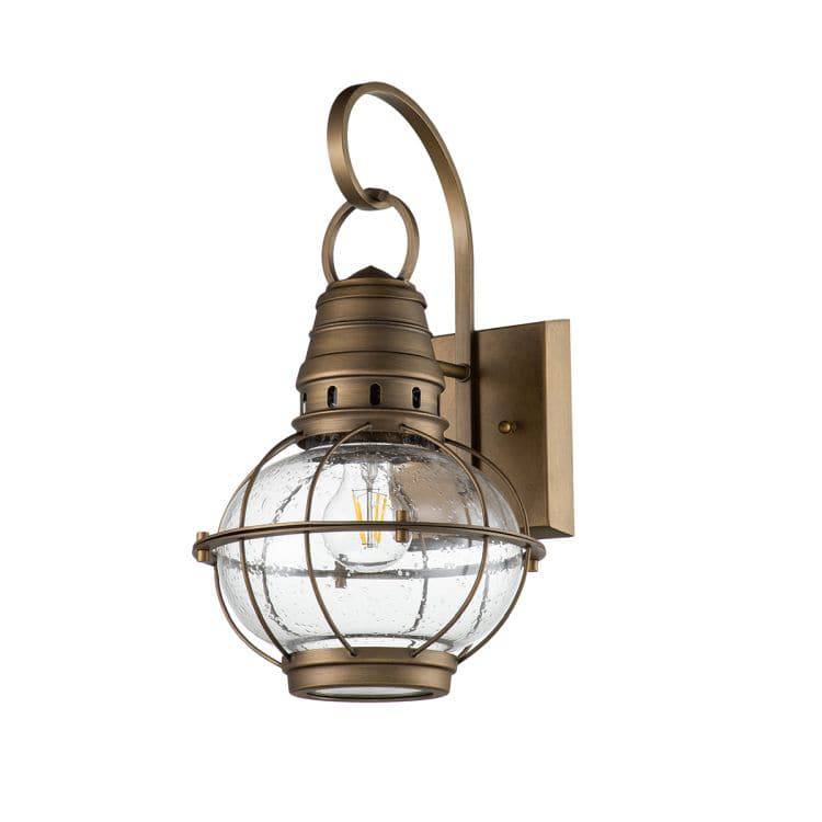 Bridgepoint 1 Light Medium Wall Lantern Natural Brass - Comet Lighting