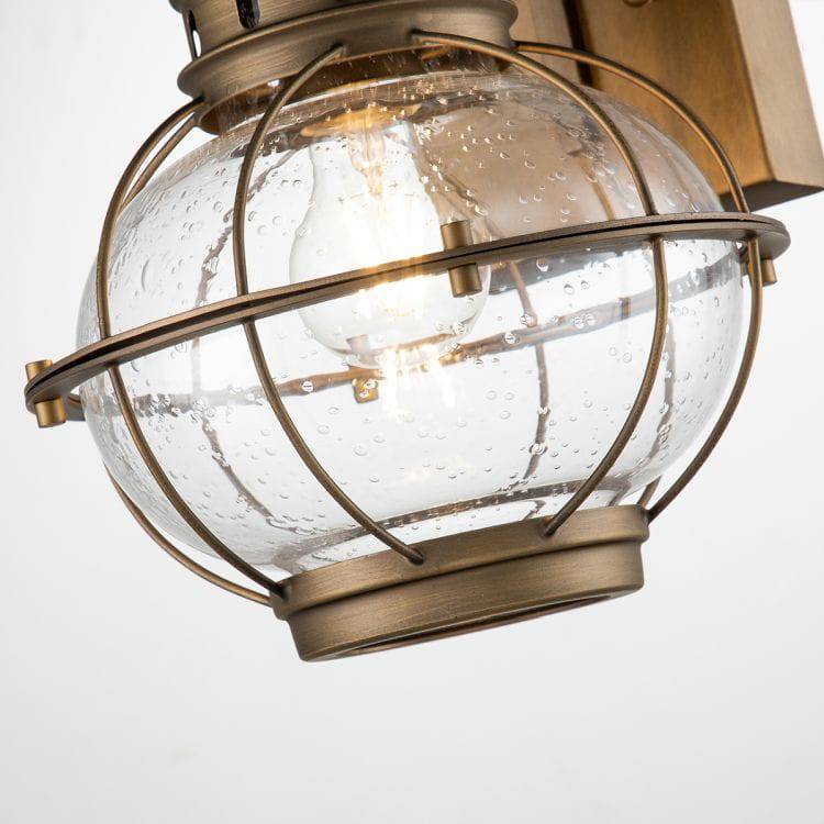 Bridgepoint 1 Light Medium Wall Lantern Natural Brass - Comet Lighting