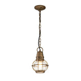 Bridgepoint 1 Light Small Chain Lantern Natural Brass - Comet Lighting