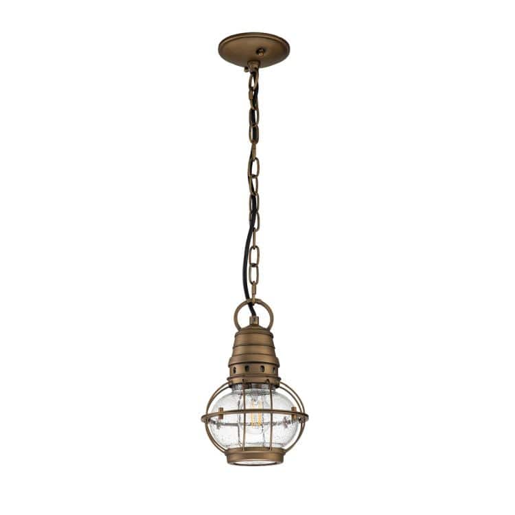 Bridgepoint 1 Light Small Chain Lantern Natural Brass - Comet Lighting