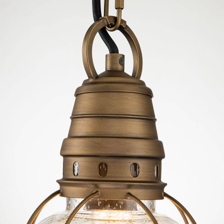 Bridgepoint 1 Light Small Chain Lantern Natural Brass - Comet Lighting