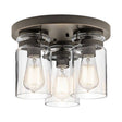 Brinley 3-Light Flush Ceiling Light - Olde Bronze - Comet Lighting