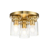 Brinley 3 Light Flush Mount Brushed Brass - Comet Lighting