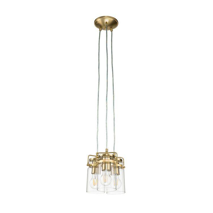 Brinley 3 Light Pendant Brushed Brass - Comet Lighting