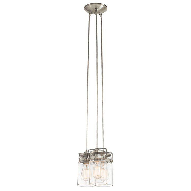 Brinley 3-Light Pendant Ceiling Light - Brushed Nickel - Comet Lighting