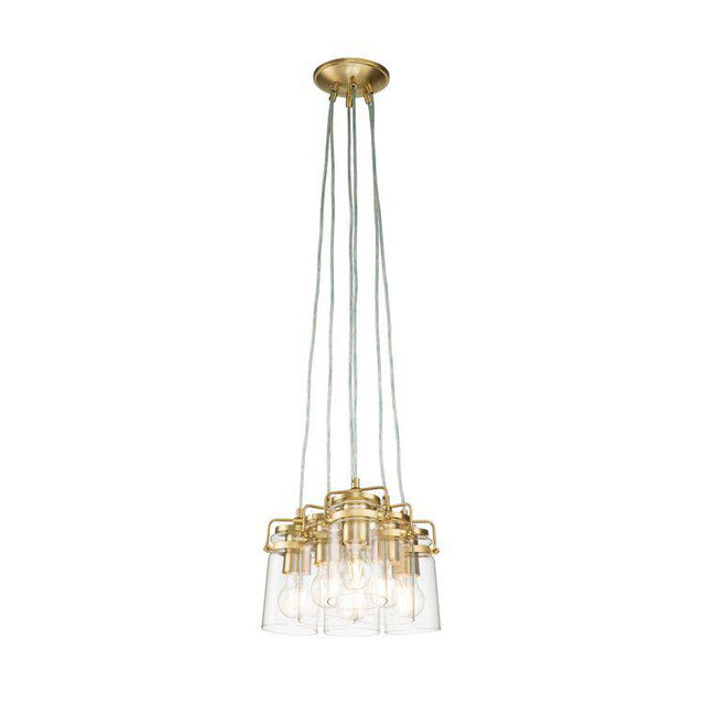 Brinley 6 Light Pendant Brushed Brass - Comet Lighting