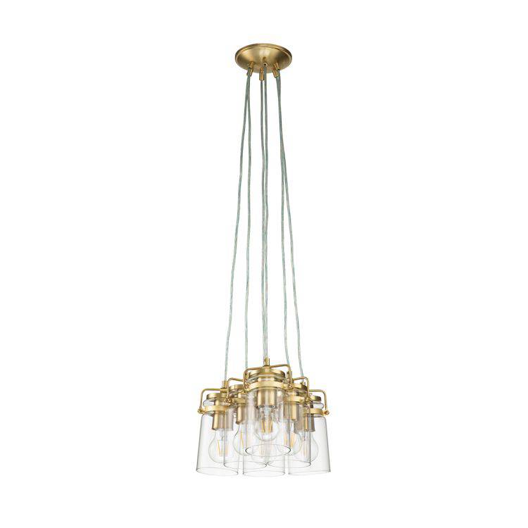 Brinley 6 Light Pendant Brushed Brass - Comet Lighting