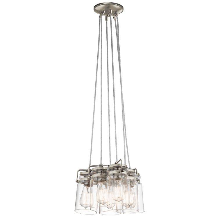 Brinley 6-Light Pendant Ceiling Light - Brushed Nickel - Comet Lighting