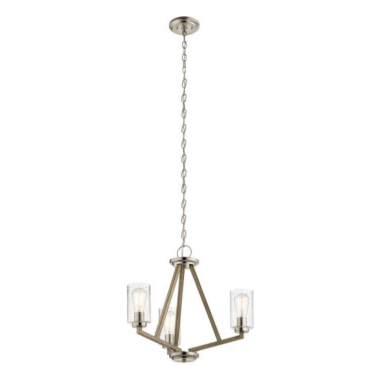 Deryn 3 Light Chandelier Distressed Antique Grey - Comet Lighting