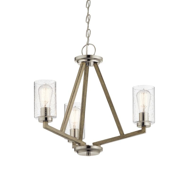 Deryn 3 Light Chandelier Distressed Antique Grey - Comet Lighting