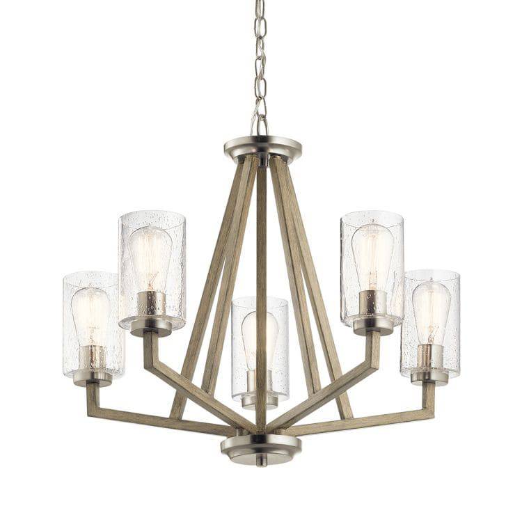 Deryn 5 Light Chandelier Distressed Antique Grey - Comet Lighting