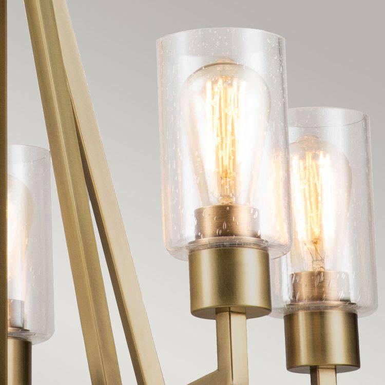 Deryn 5 Light Chandelier Natural Brass - Comet Lighting