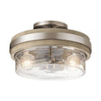 Grand Bank 2 Light Semi-Flush Mount Distressed Antique Grey - Comet Lighting