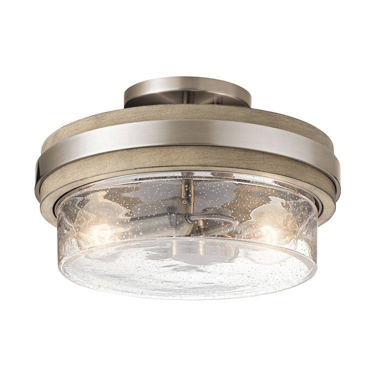 Grand Bank 2 Light Semi-Flush Mount Distressed Antique Grey - Comet Lighting