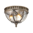 Halleron 3 Light Ceiling Flush Burnished Bronze - Comet Lighting