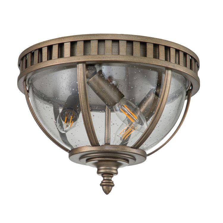 Halleron 3 Light Ceiling Flush Burnished Bronze - Comet Lighting