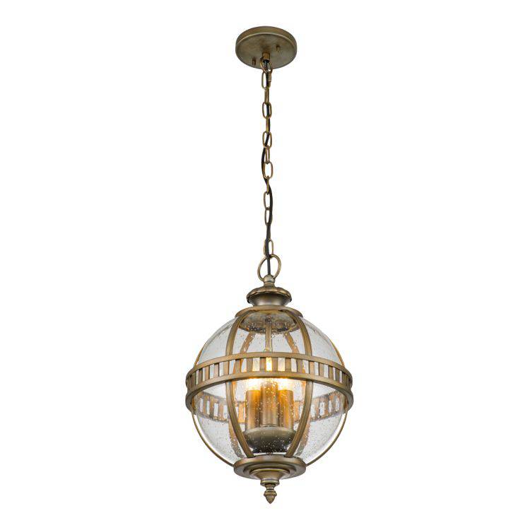 Halleron 3 Light Chain Lantern Burnished Bronze - Comet Lighting