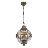 Halleron 3 Light Chain Lantern Burnished Bronze - Comet Lighting