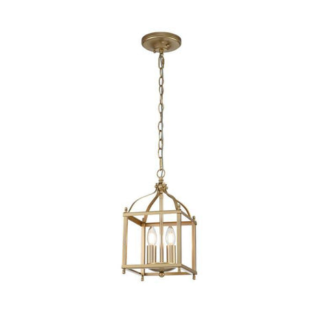 Larkin 2 Light Small Pendant Painted Natural Brass - Comet Lighting